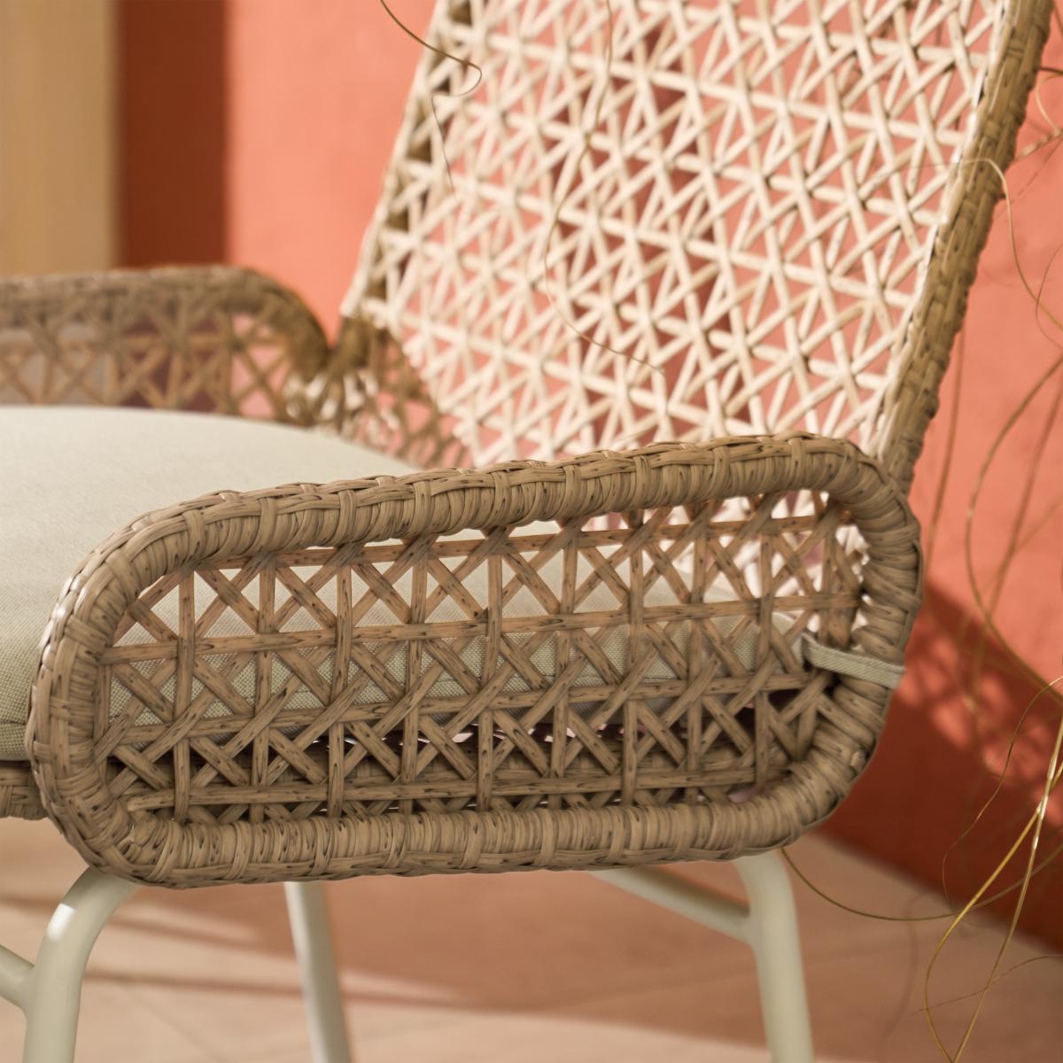Rhonda Garden Set of 2 Dining Chairs, Natural Polyweave & White – image 10