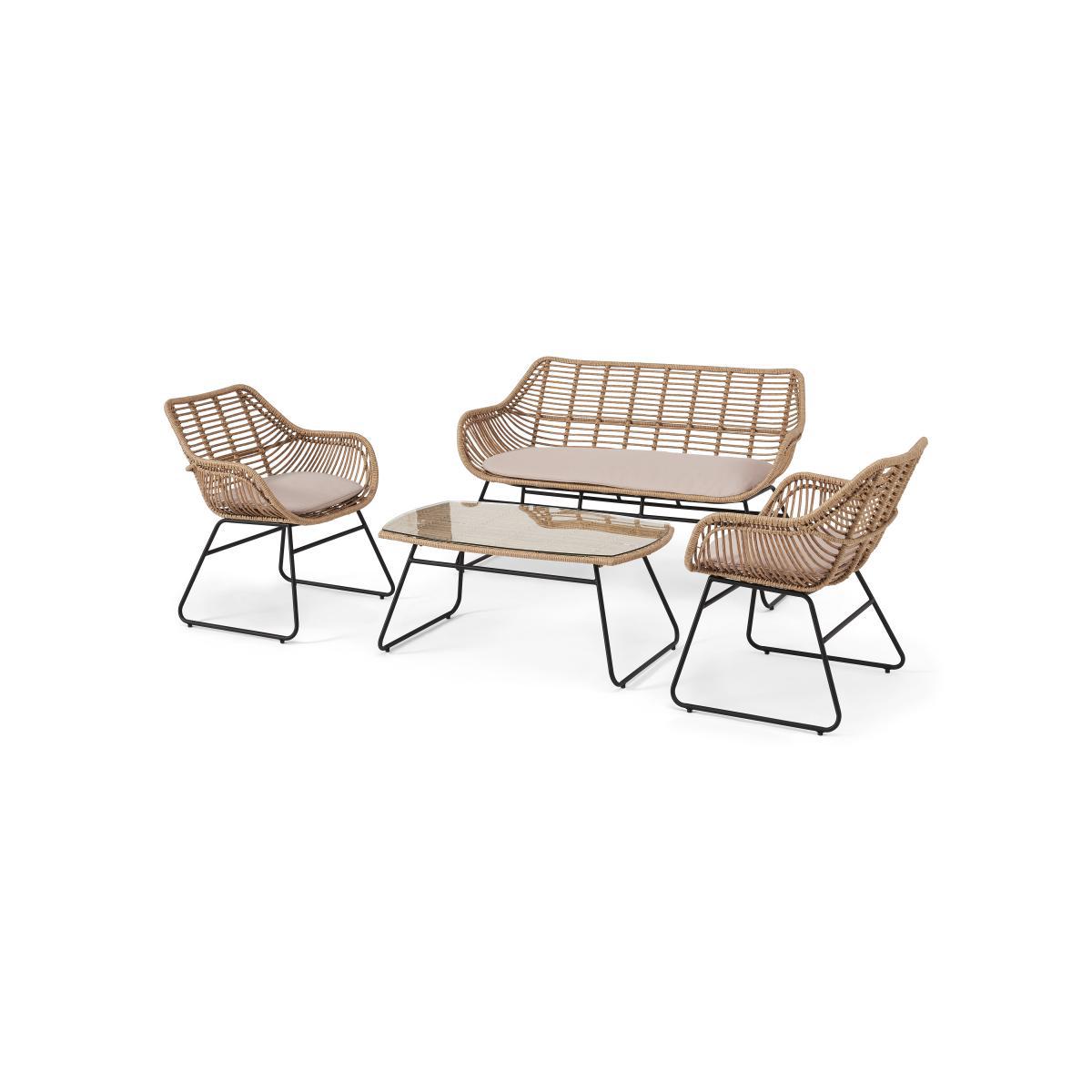Tamika Garden Lounge Set, Natural & Cream – image 2