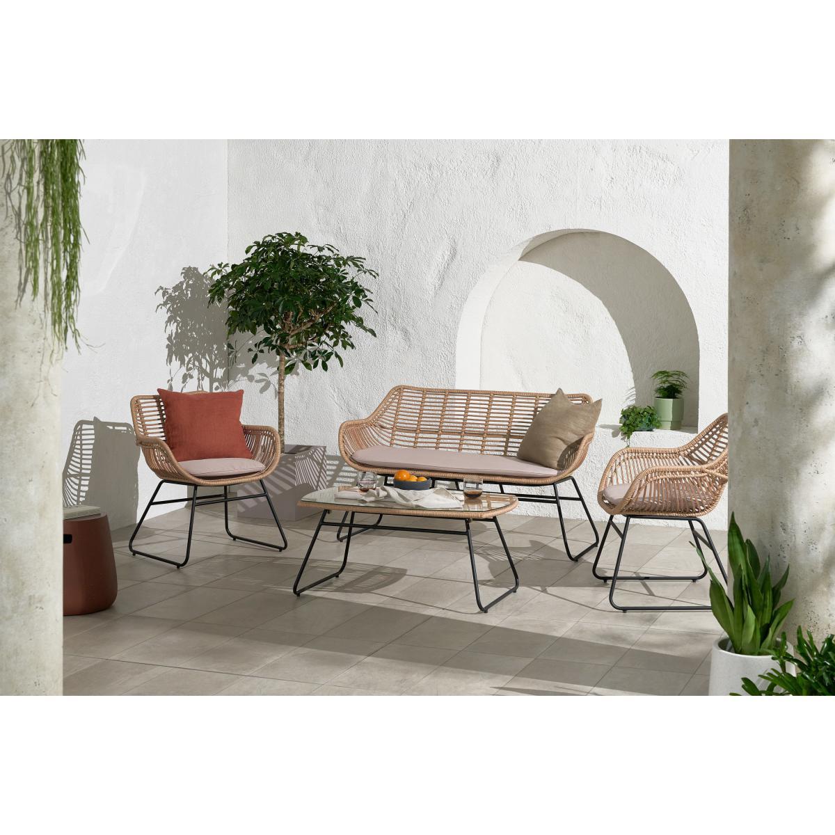 Tamika Garden Lounge Set, Natural & Cream – image 3