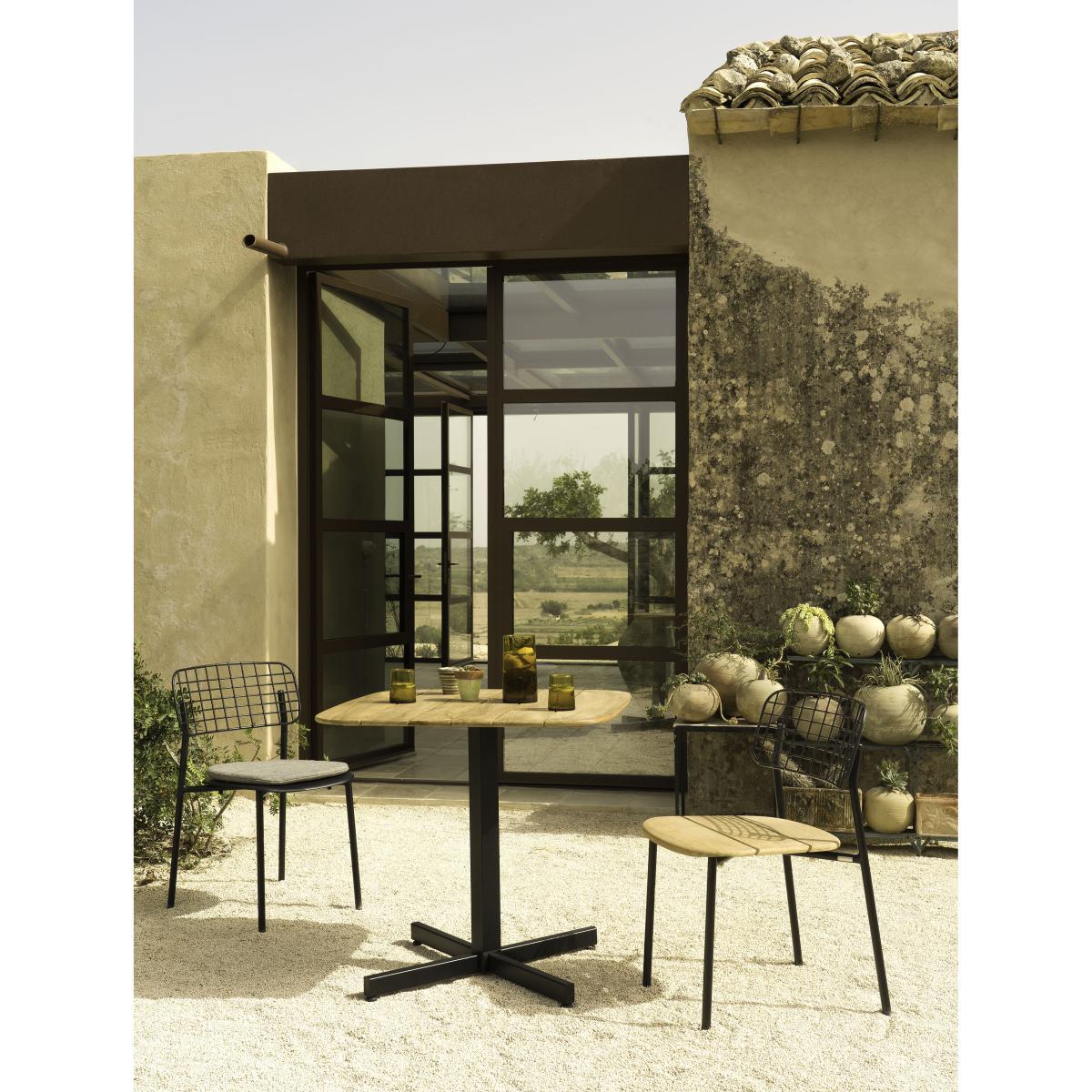 Lyze Stacking chair - / Teak seat by Emu Grey/Natural wood – image 2