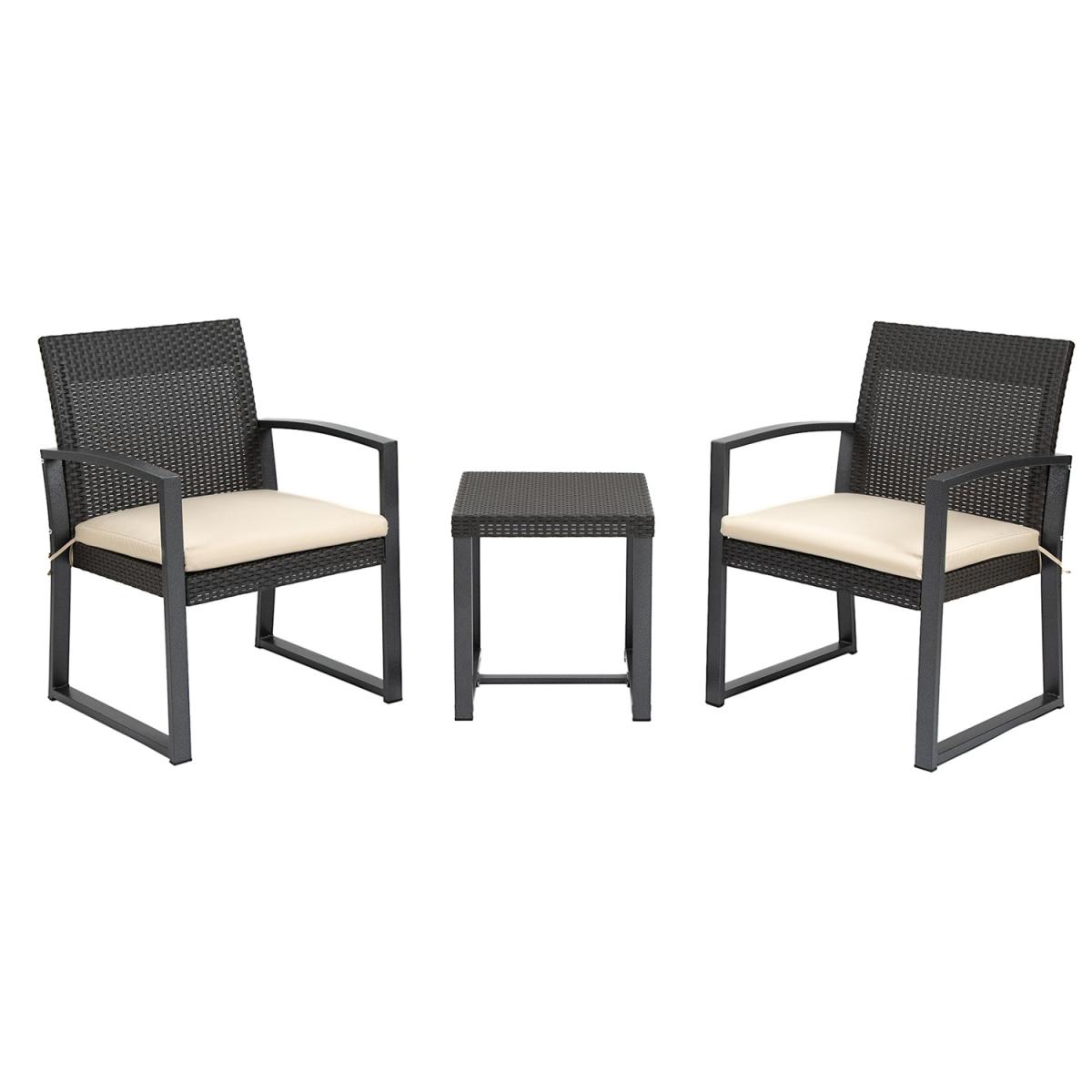 Outdoor PP Rattan Style Garden Bistro Set - Brown – image 6