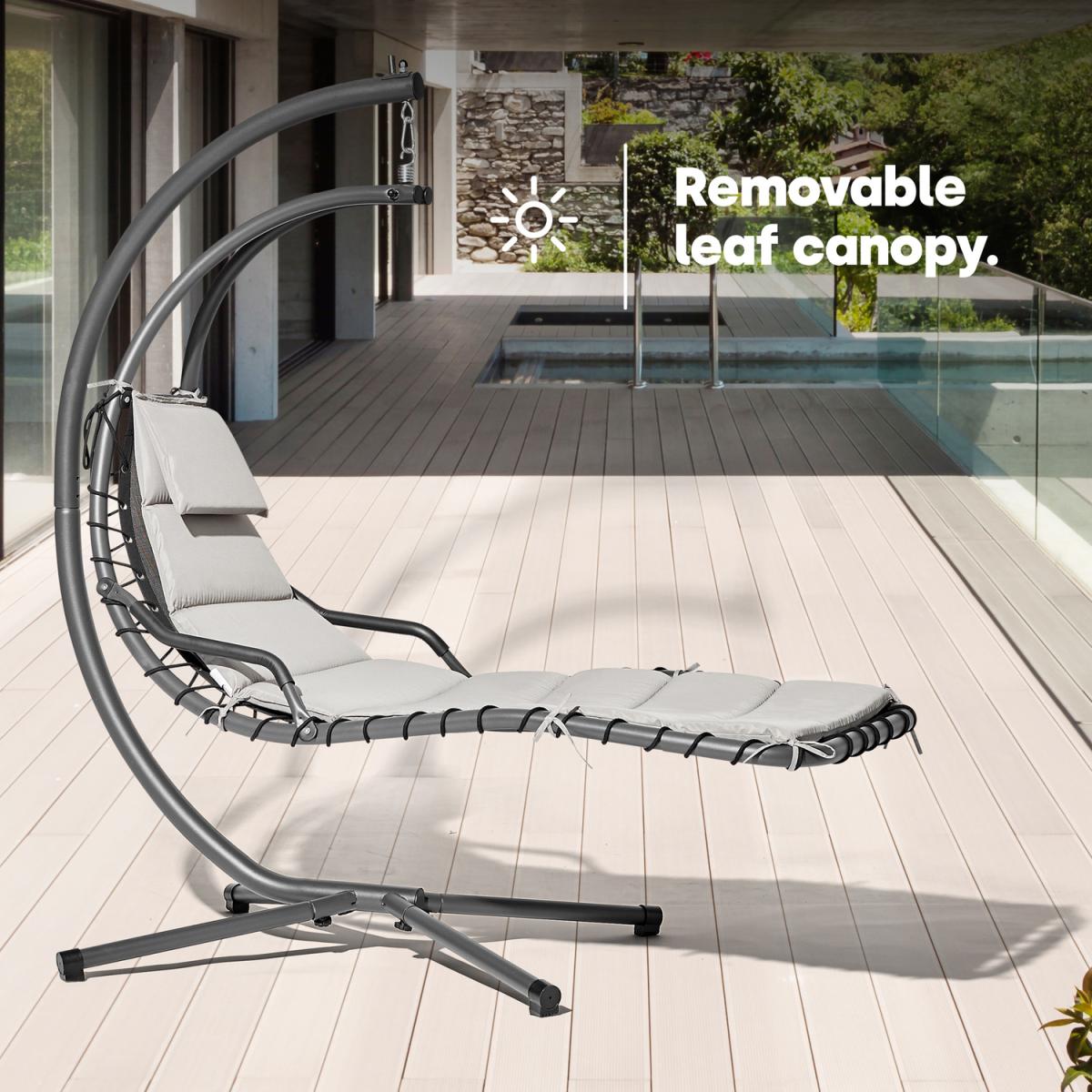 Bali Hanging Swing Lounger With Canopy - Grey – image 2