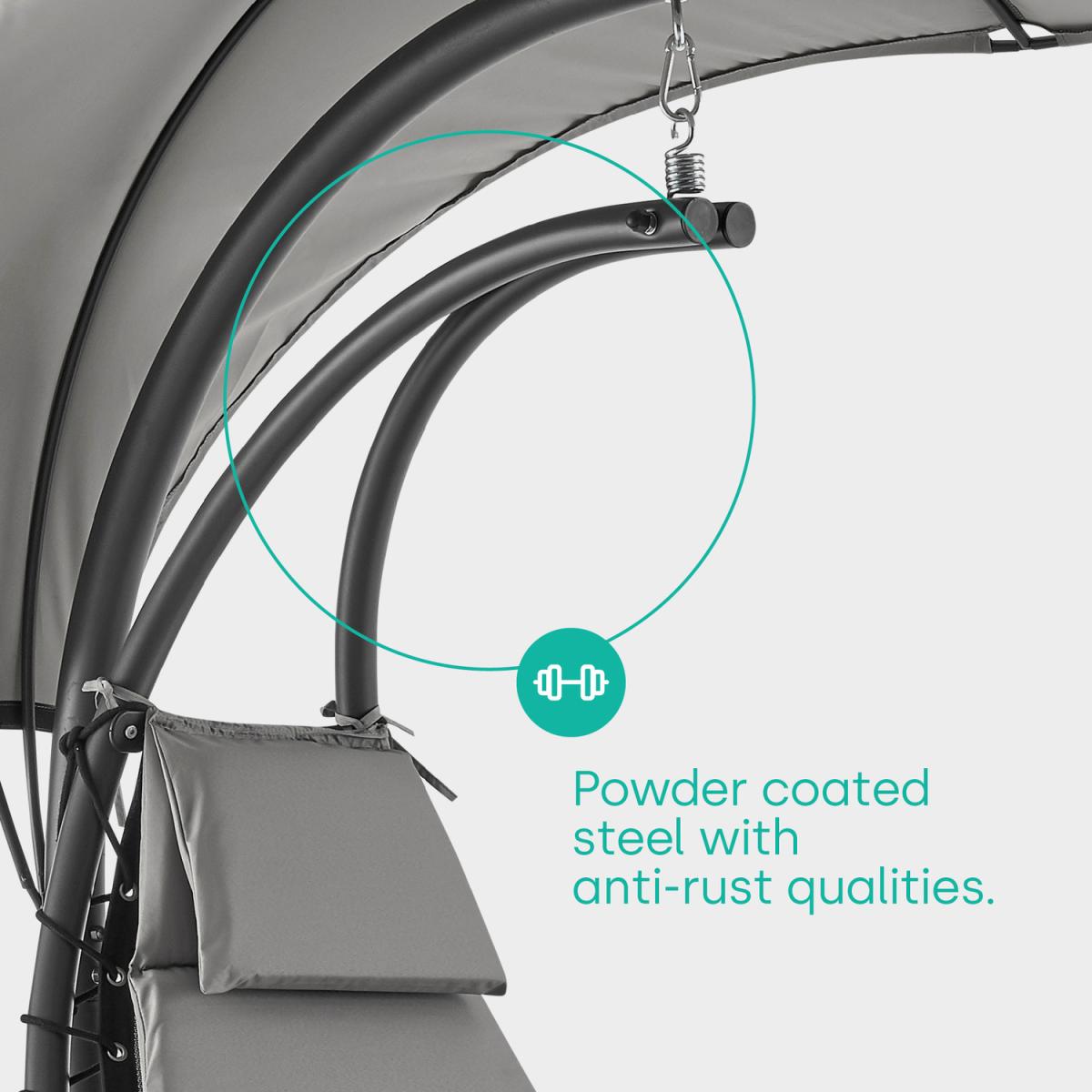 Bali Hanging Swing Lounger With Canopy - Grey – image 3