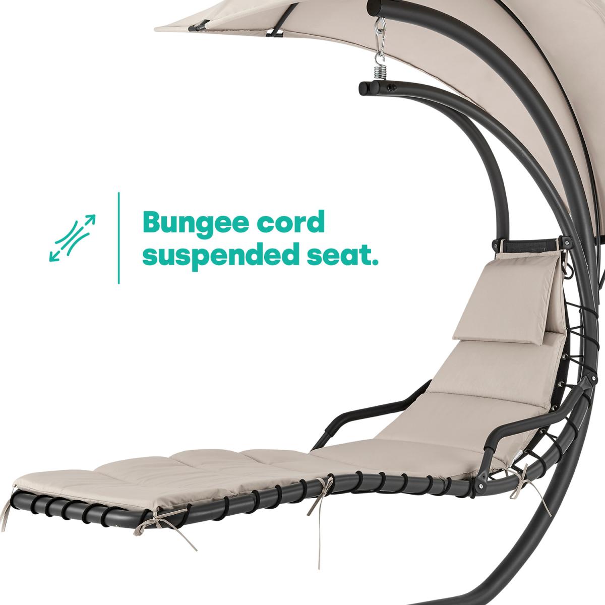 Bali Hanging Swing Lounger With Canopy - Grey – image 6