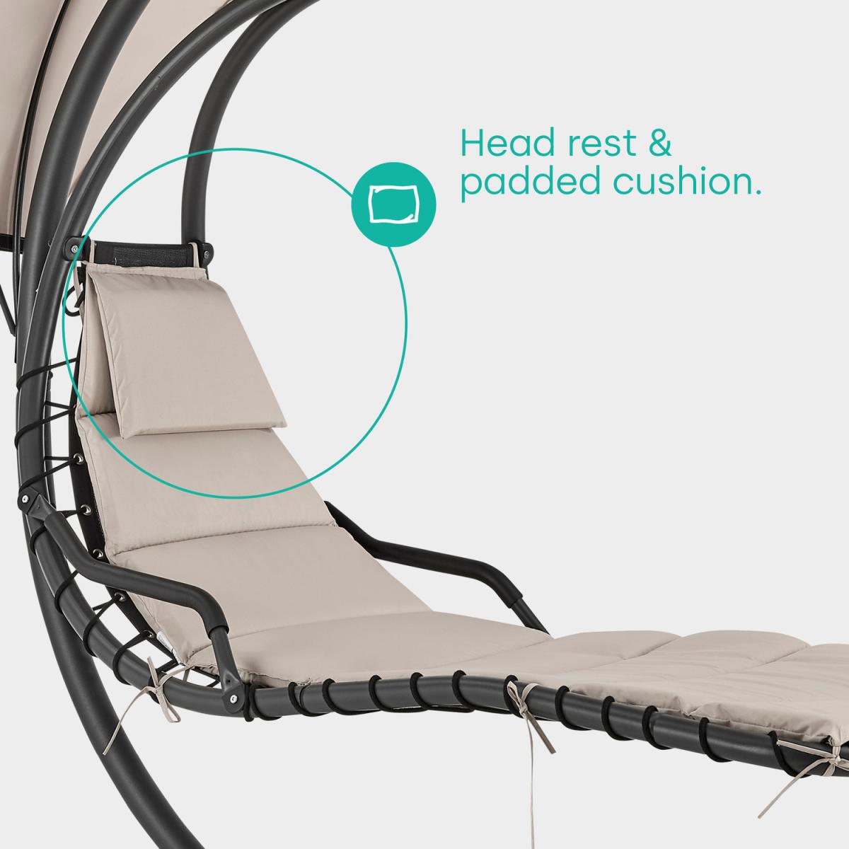 Bali Hanging Swing Lounger With Canopy - Grey – image 9