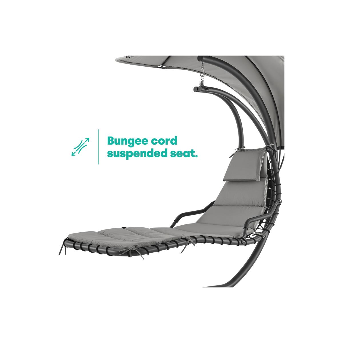 Bali Hanging Swing Lounger With Canopy - Grey – image 1