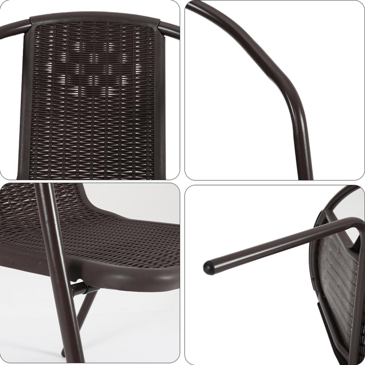Stacking Garden Chair (Set of 6) - Brown – image 3