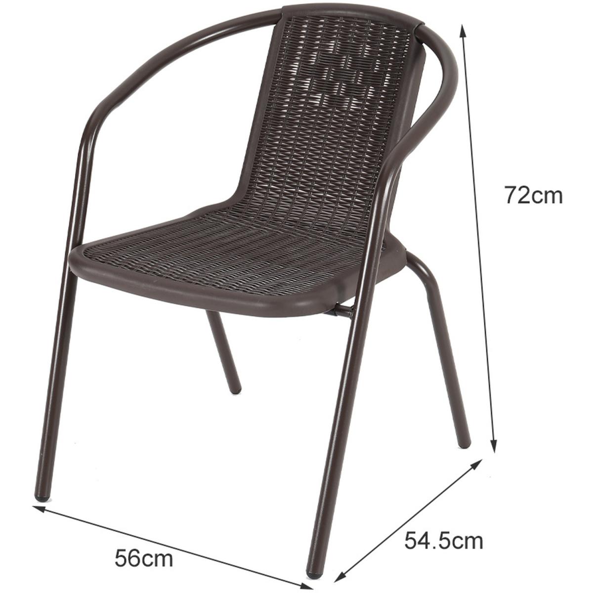 Stacking Garden Chair (Set of 6) - Brown – image 5