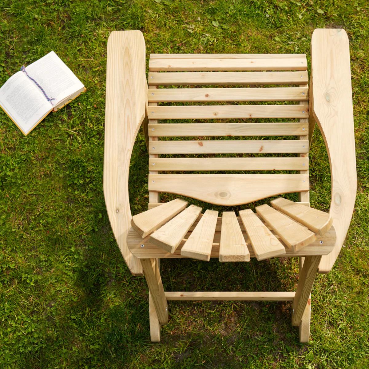 Adirondack Single Wooden Garden Chair - Brown – image 3