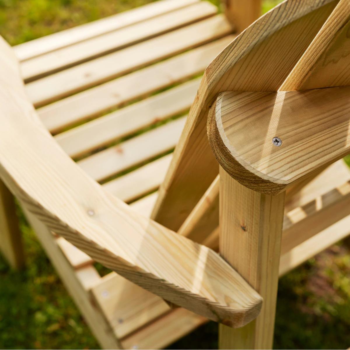 Adirondack Single Wooden Garden Chair - Brown – image 4