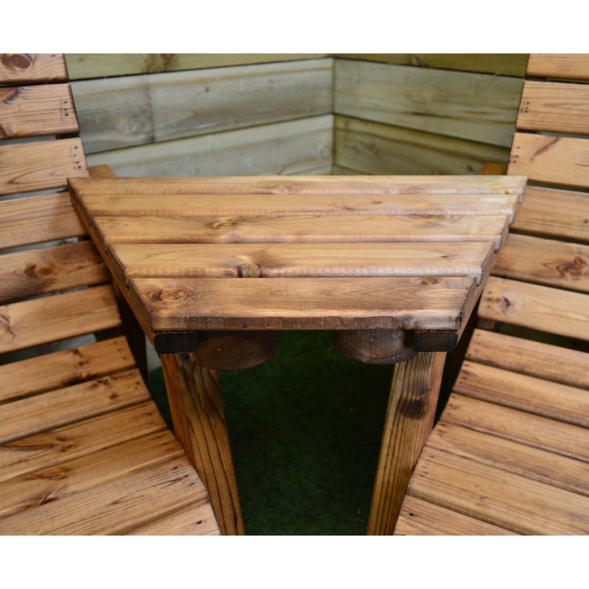 Hand Made 2 Seater Chunky Wooden Garden Furniture Love Seat - Brown – image 3