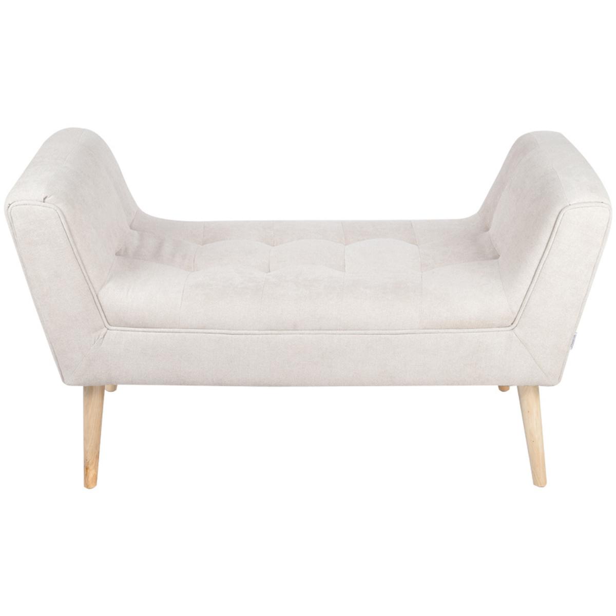 Fabric Upholstered Window Seat Bench - Beige – image 2