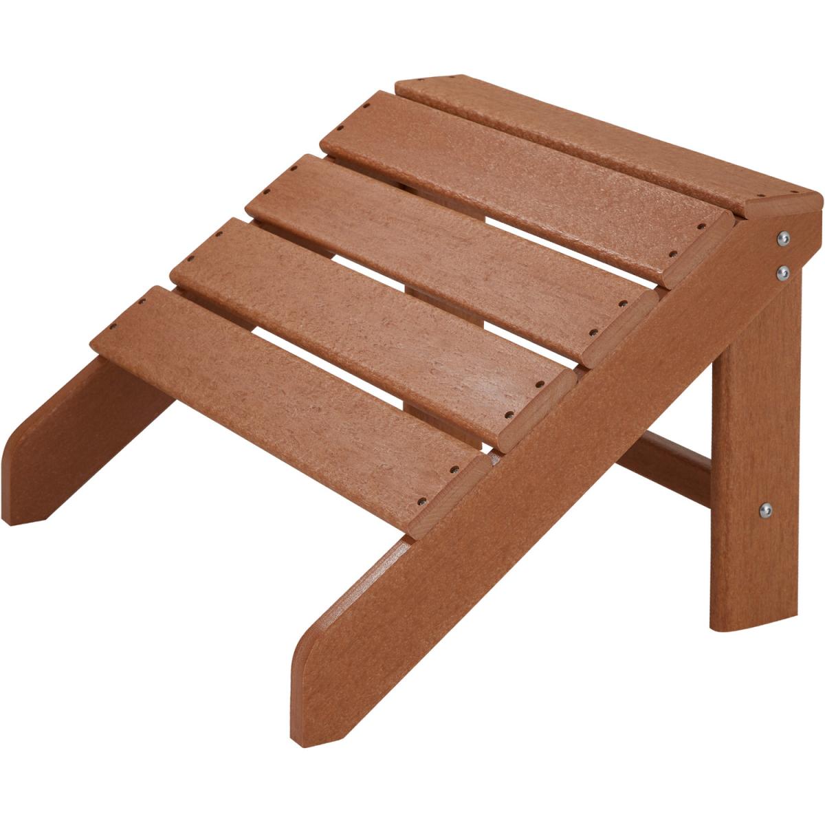 Set Of 2 Adirondack Design Garden Chairs with Footstool - Brown – image 4
