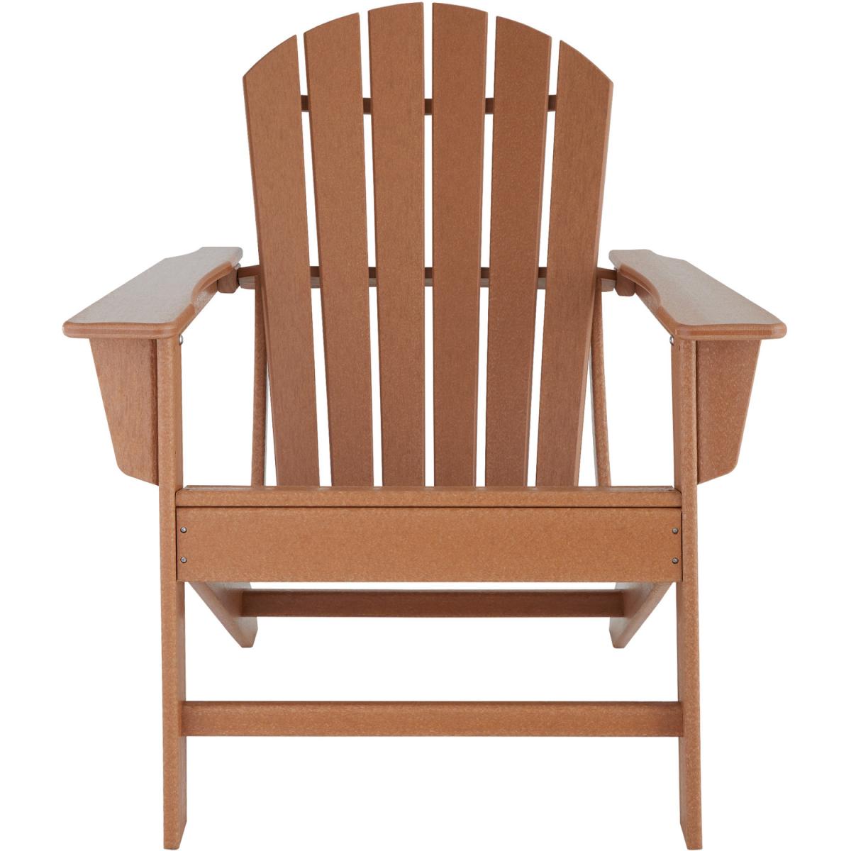 Set Of 2 Adirondack Design Garden Chairs with Footstool - Brown – image 8