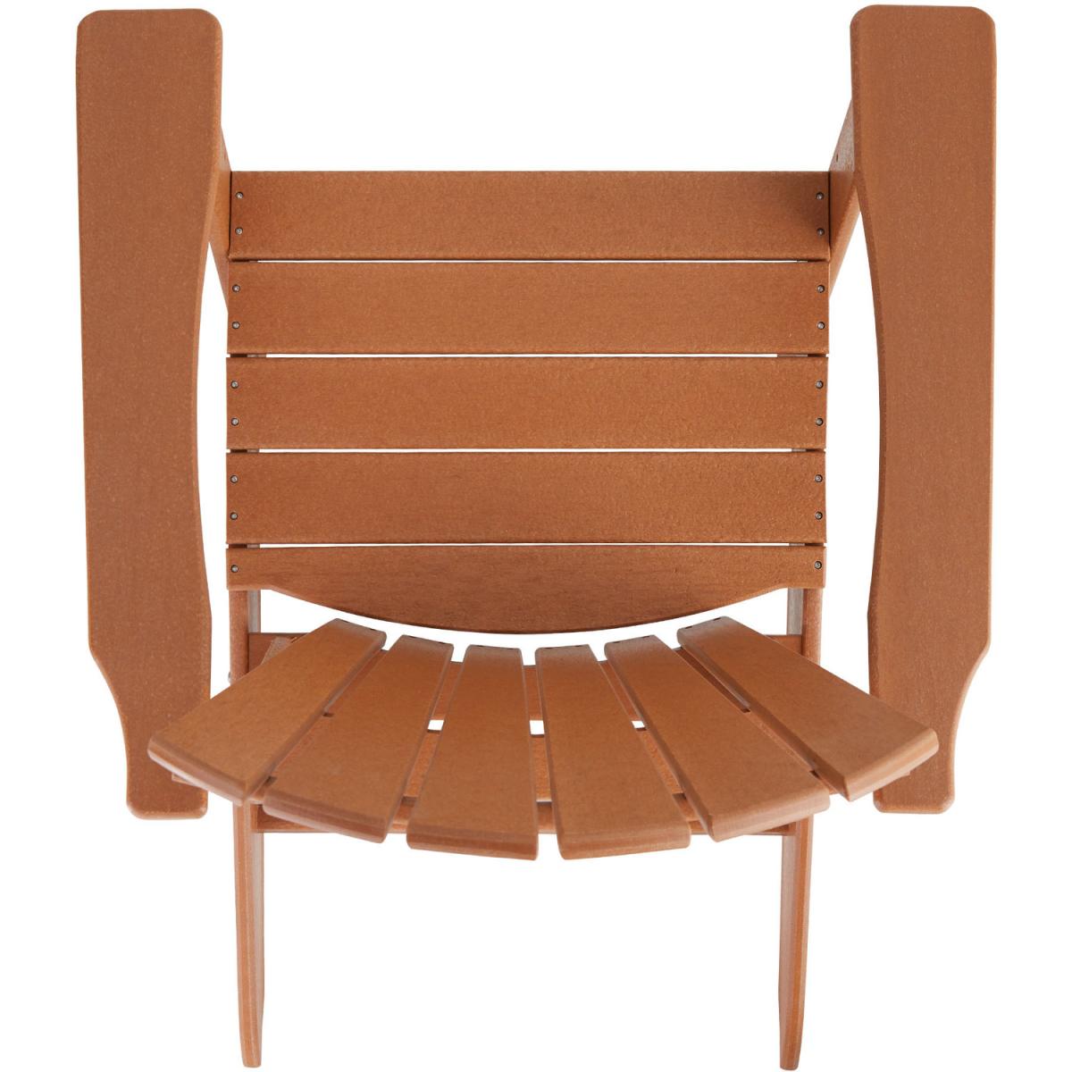 Set Of 2 Adirondack Design Garden Chairs with Footstool - Brown – image 9