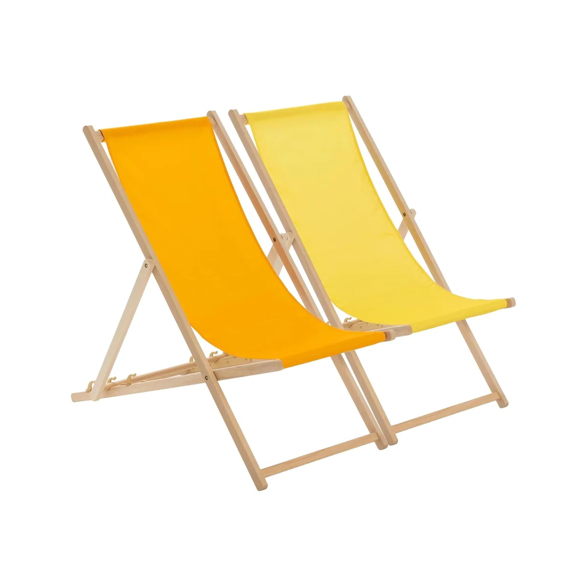 Harbour Housewares Folding Wooden Deck Chairs - 2pc - Multi – image 1