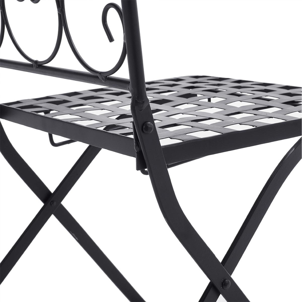 Multicolor Regular Pattern Foldable Ceramic Backrest Chair - Black – image 4