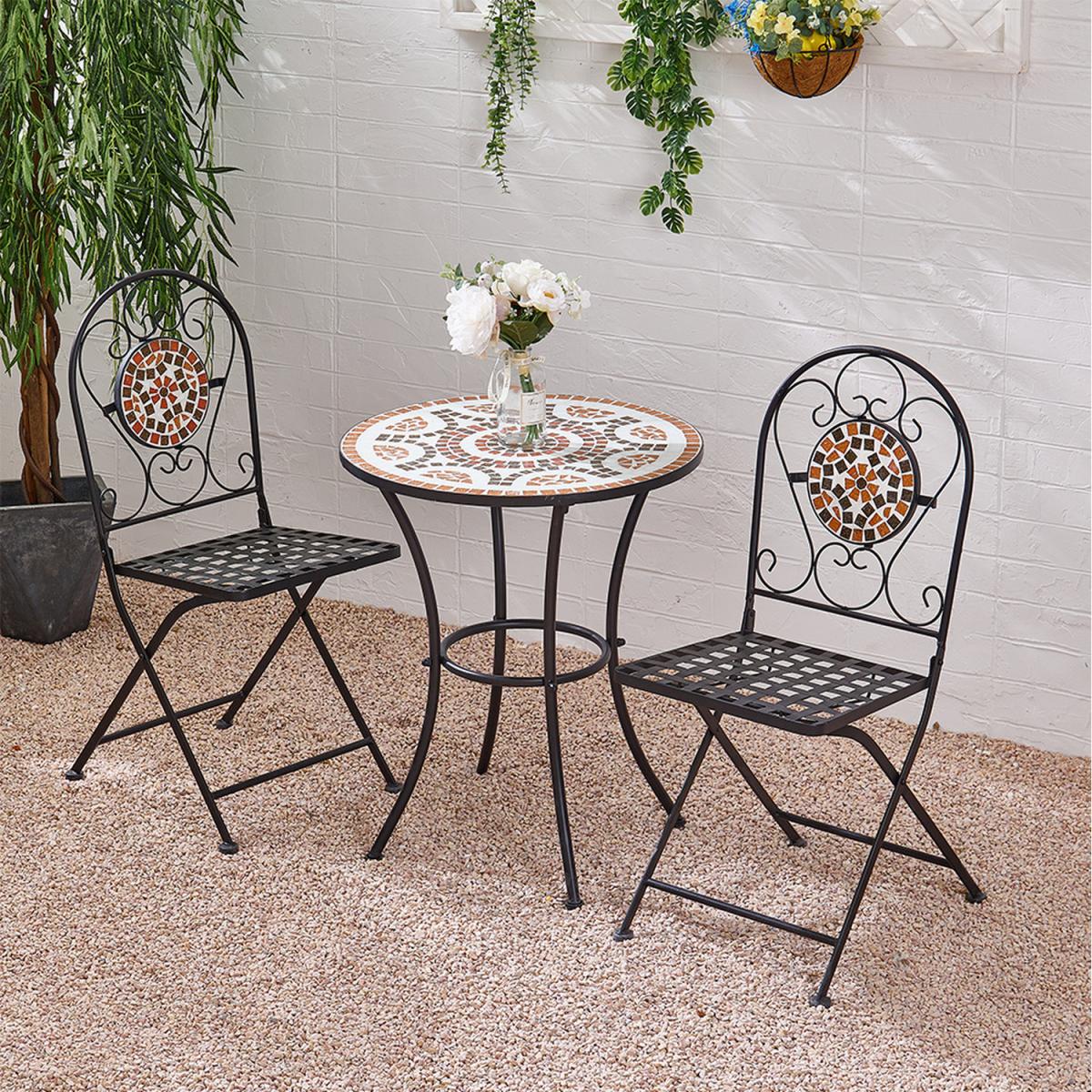 Multicolor Regular Pattern Foldable Ceramic Backrest Chair - Black – image 1