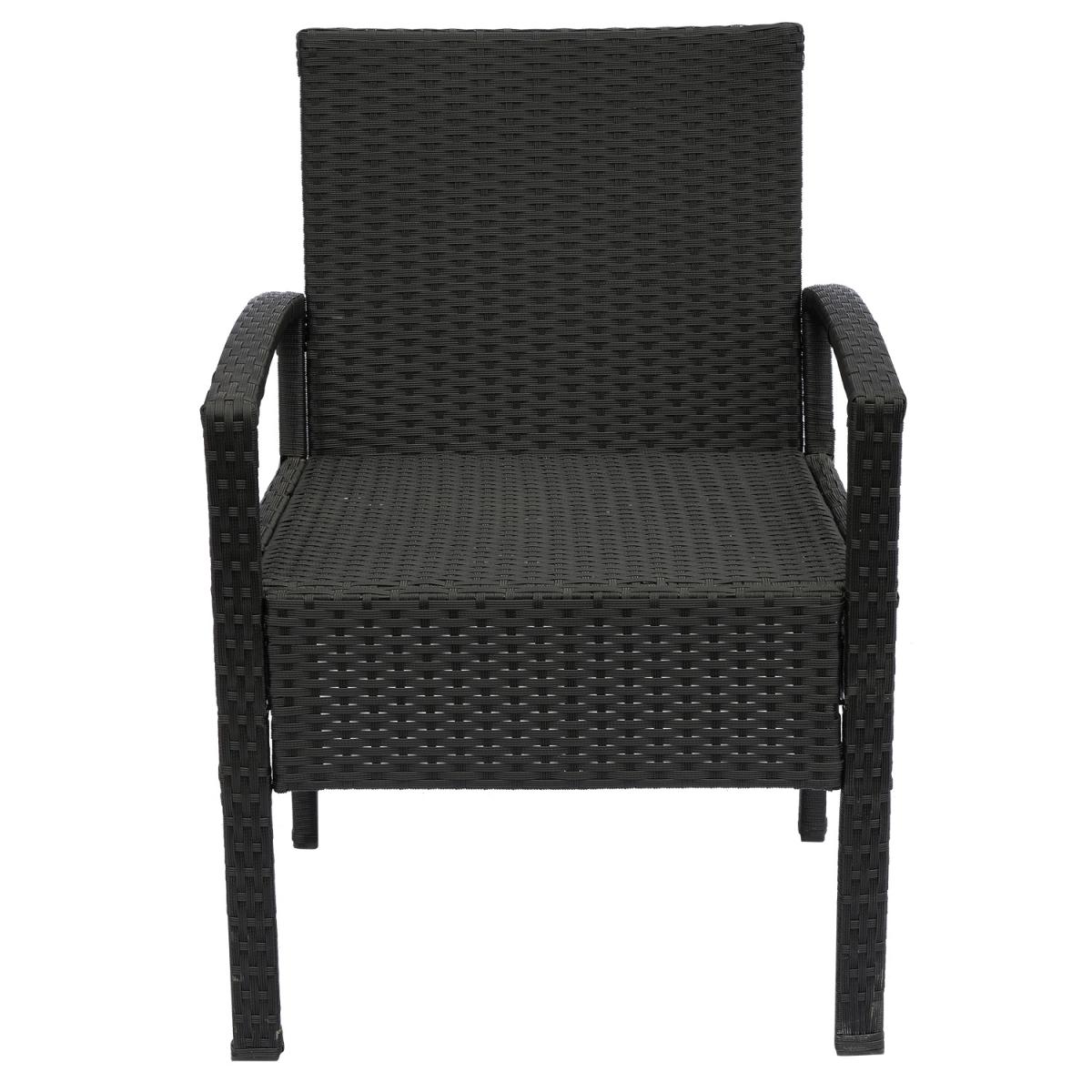 3 Piece Rattan Set Garden Furniture - Black – image 3