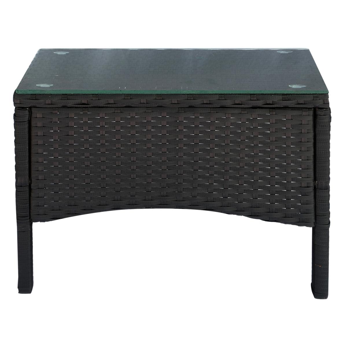 3 Piece Rattan Set Garden Furniture - Black – image 4