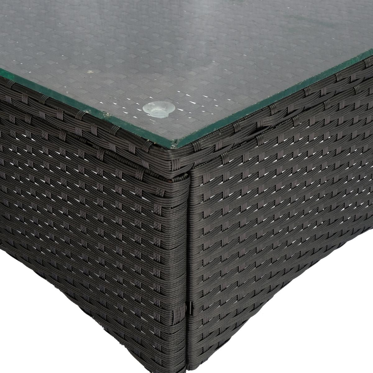 3 Piece Rattan Set Garden Furniture - Black – image 5