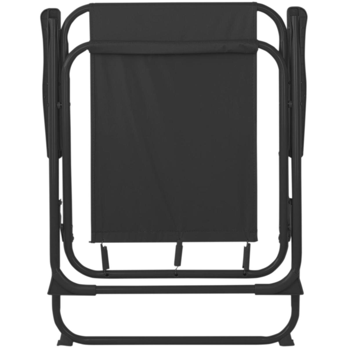 Folding Metal Beach Garden Chairs - Pack of 6 - Black – image 5