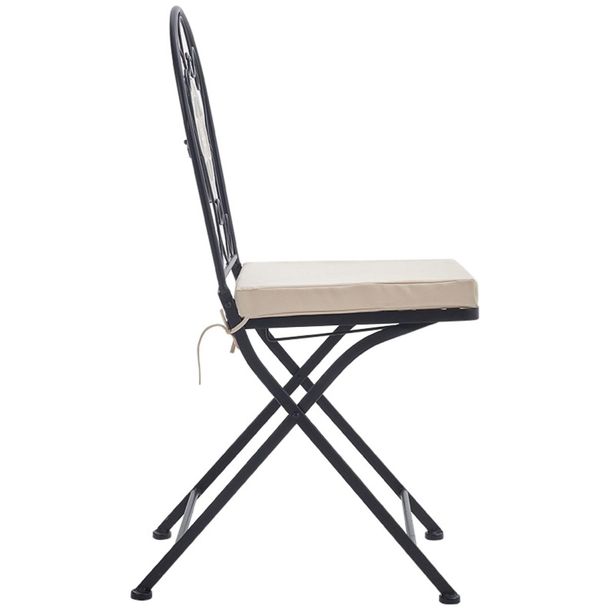 Circular Multicolor Regular Pattern Foldable Ceramic Backrest Chair - Black – image 2
