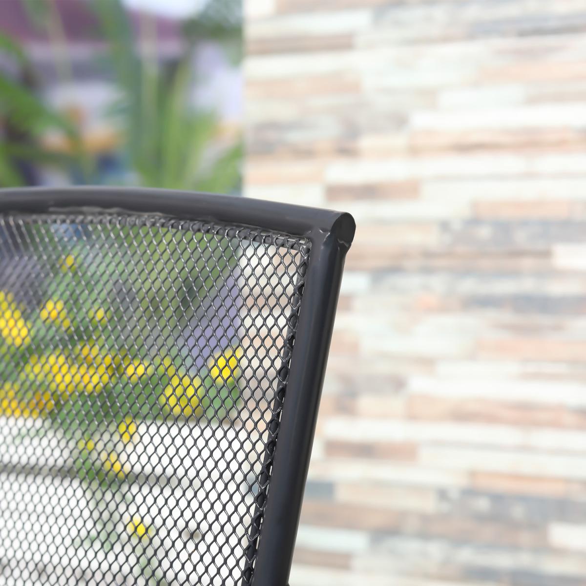 Set of 2 Garden Chairs Metal Garden Dining Chairs 2 Seater - Grey – image 6