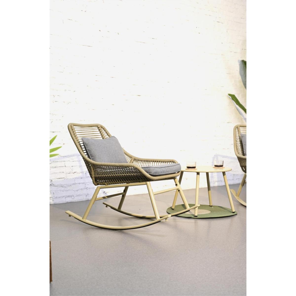 3 Piece Rocking Chair Bistro Set - Grey – image 2