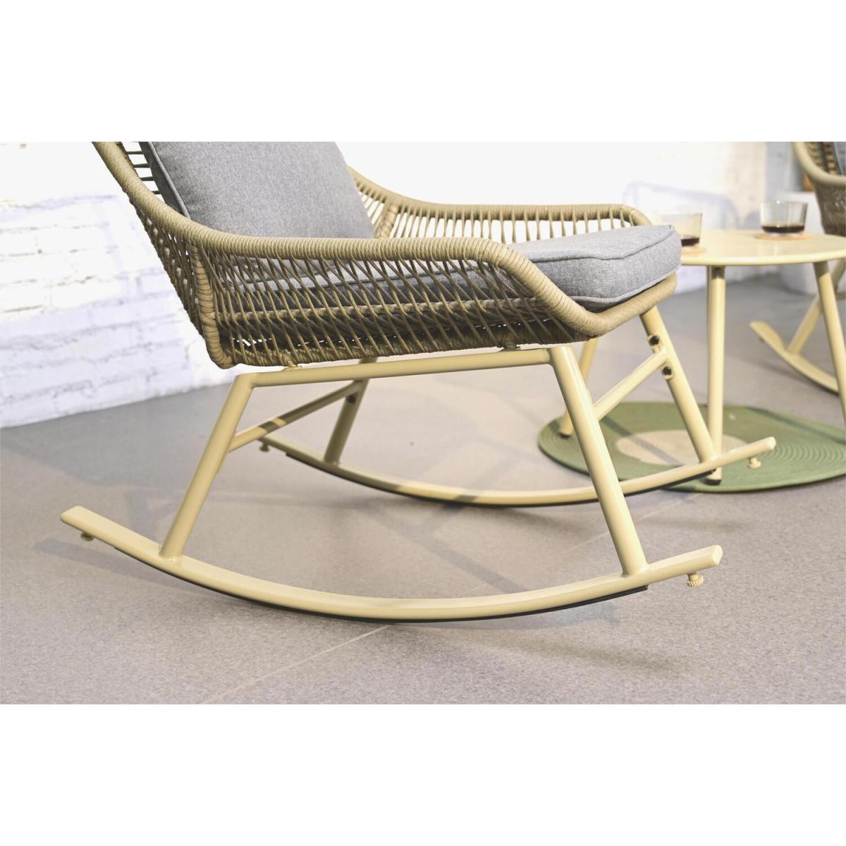 3 Piece Rocking Chair Bistro Set - Grey – image 3