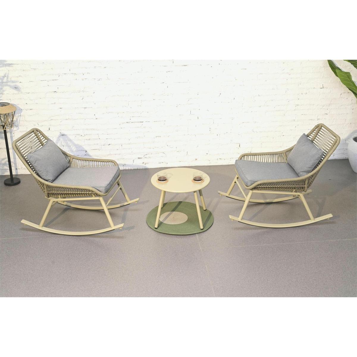 3 Piece Rocking Chair Bistro Set - Grey – image 5