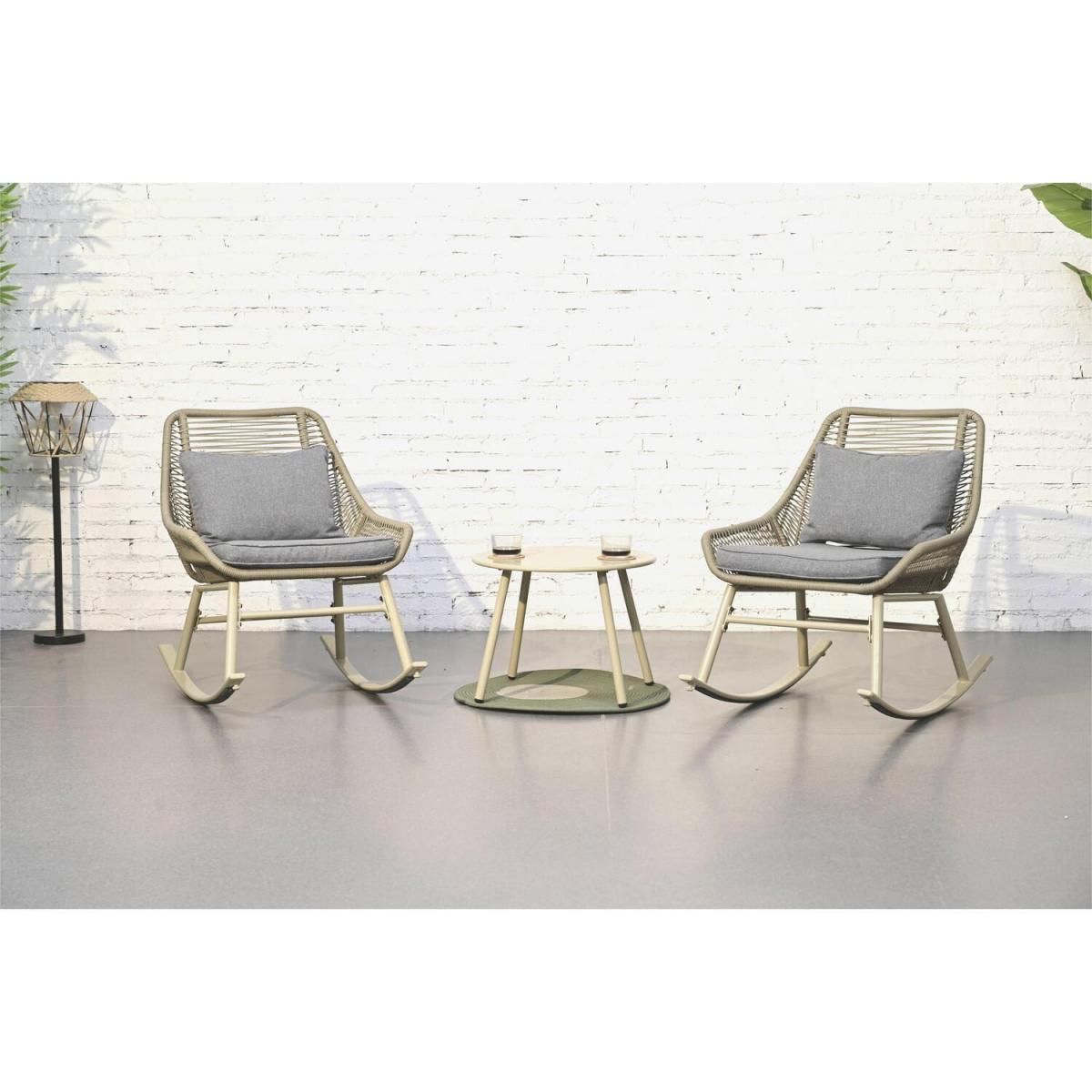 3 Piece Rocking Chair Bistro Set - Grey – image 6