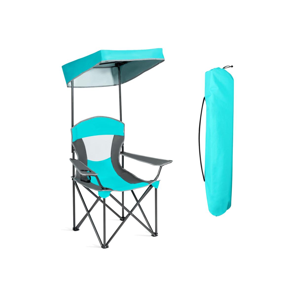Outdoor Canopy Sunshade Folding Chair - Blue