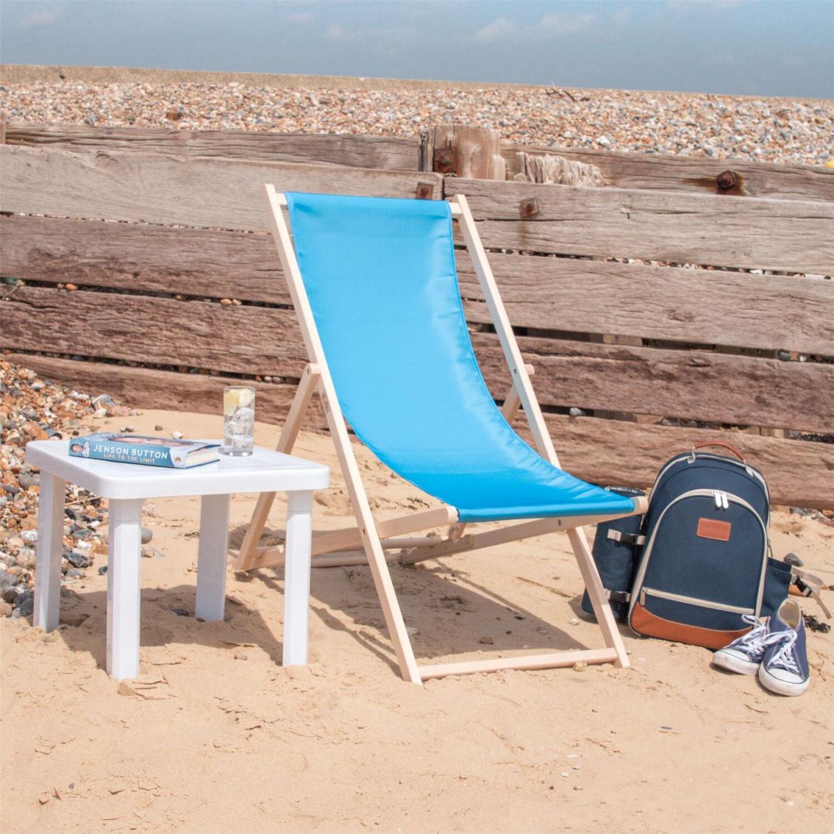 Harbour Housewares Folding Wooden Deck Chairs - 2pc - Multi – image 5