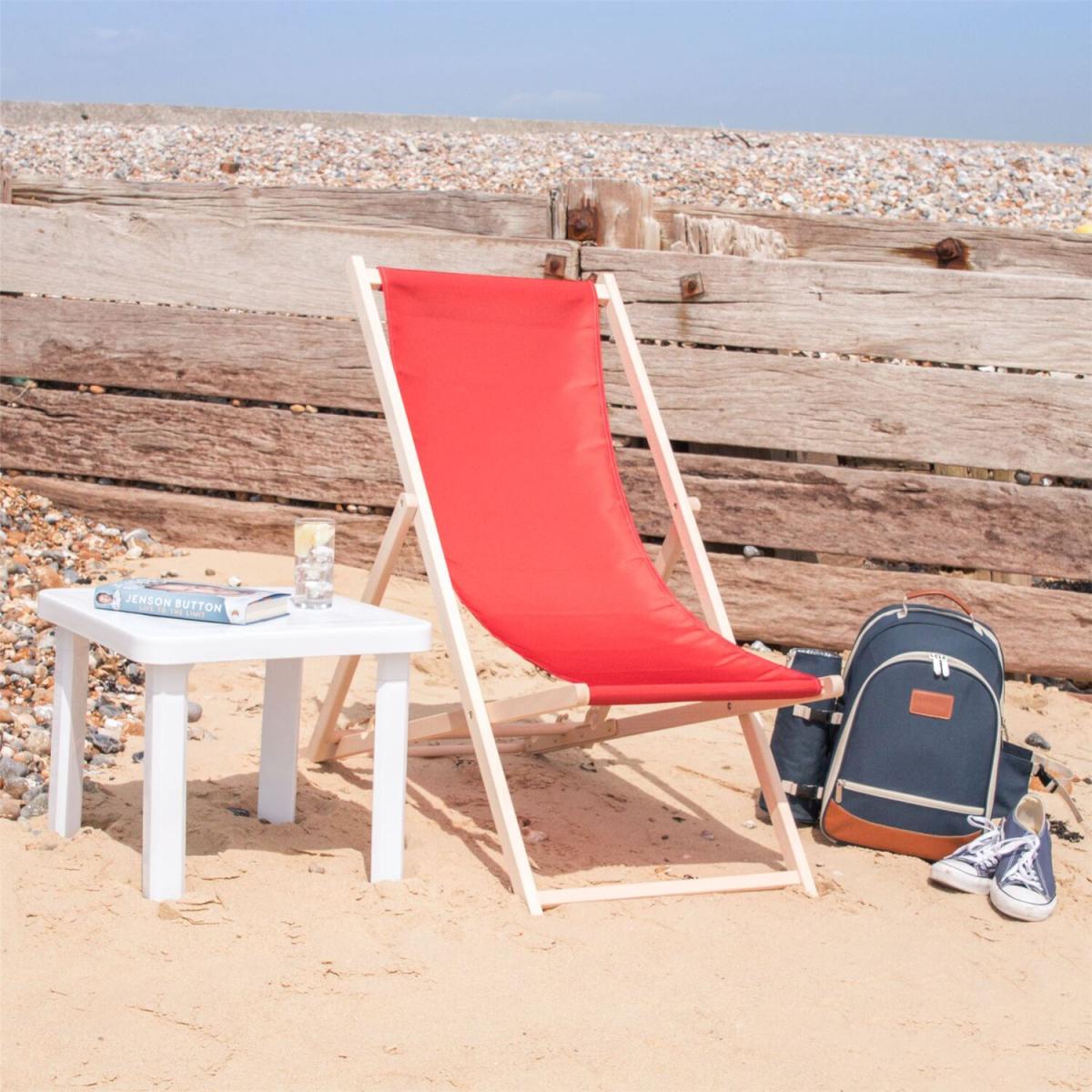 Harbour Housewares Folding Wooden Deck Chairs - 2pc - Multi – image 6