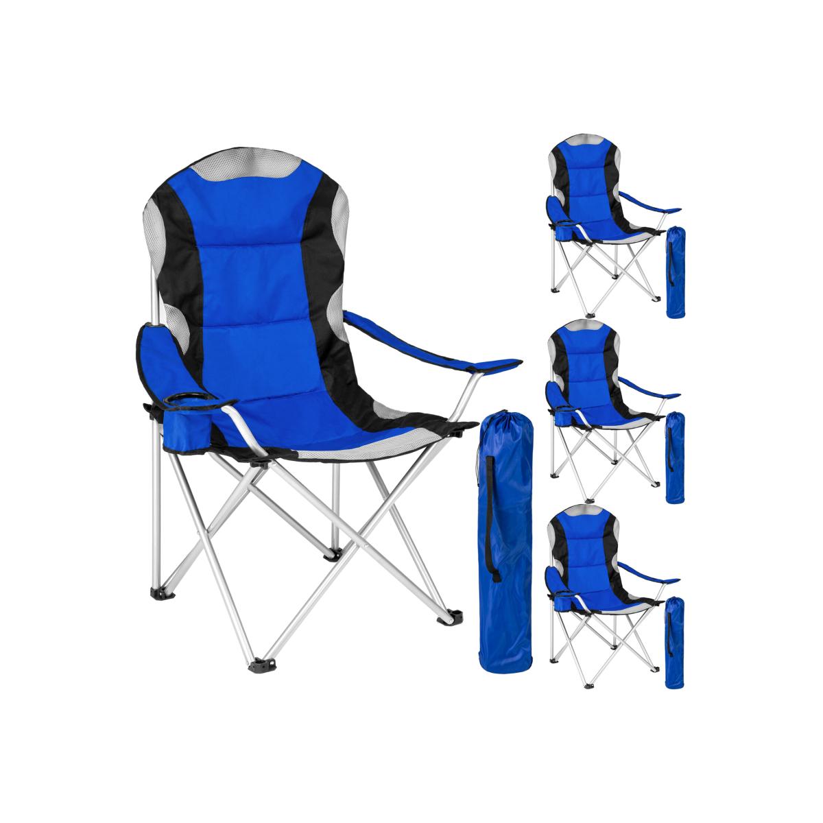 Set of 4 Padded Camping Chairs - Blue – image 1