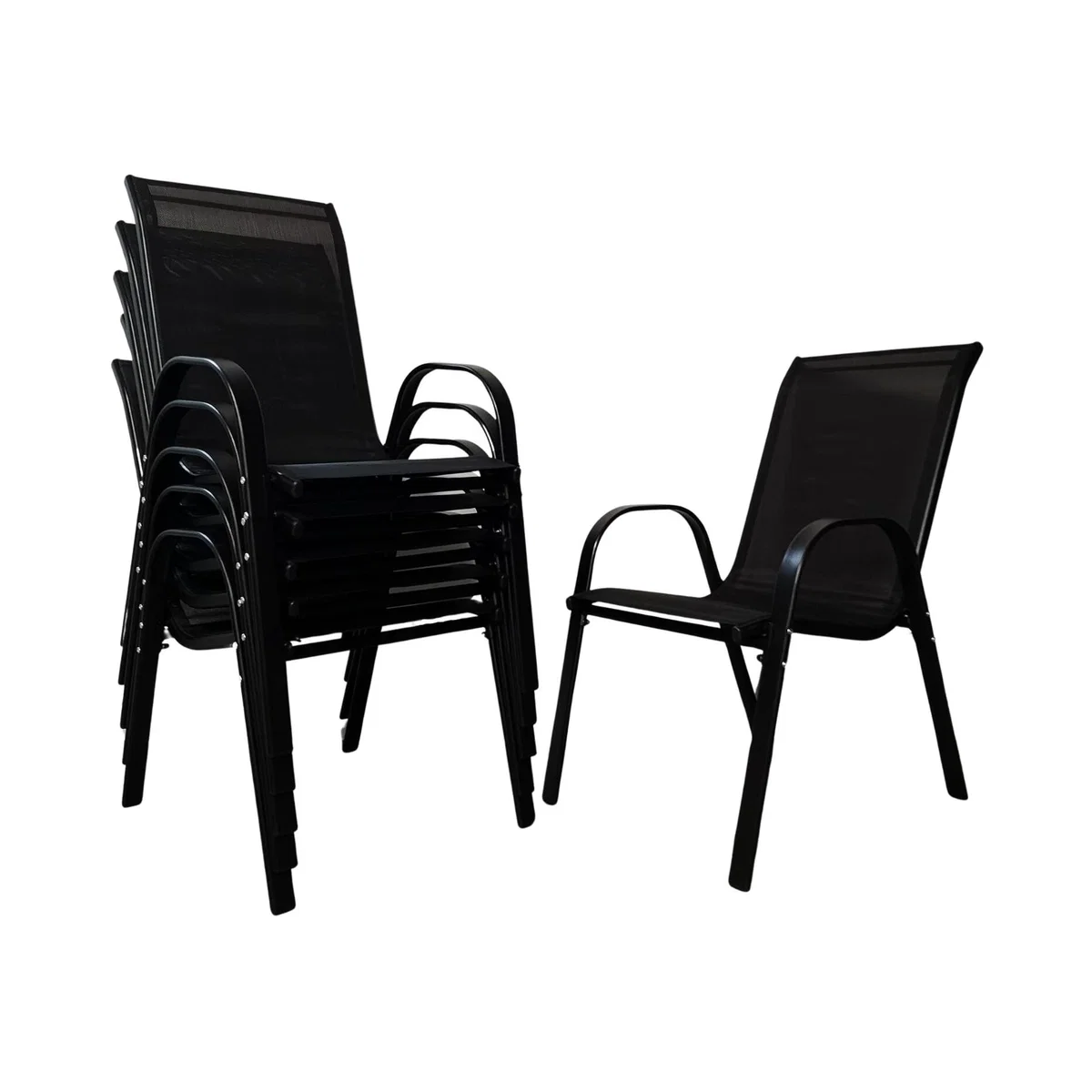 Outdoor Garden Patio Furniture Chairs - Black / 6