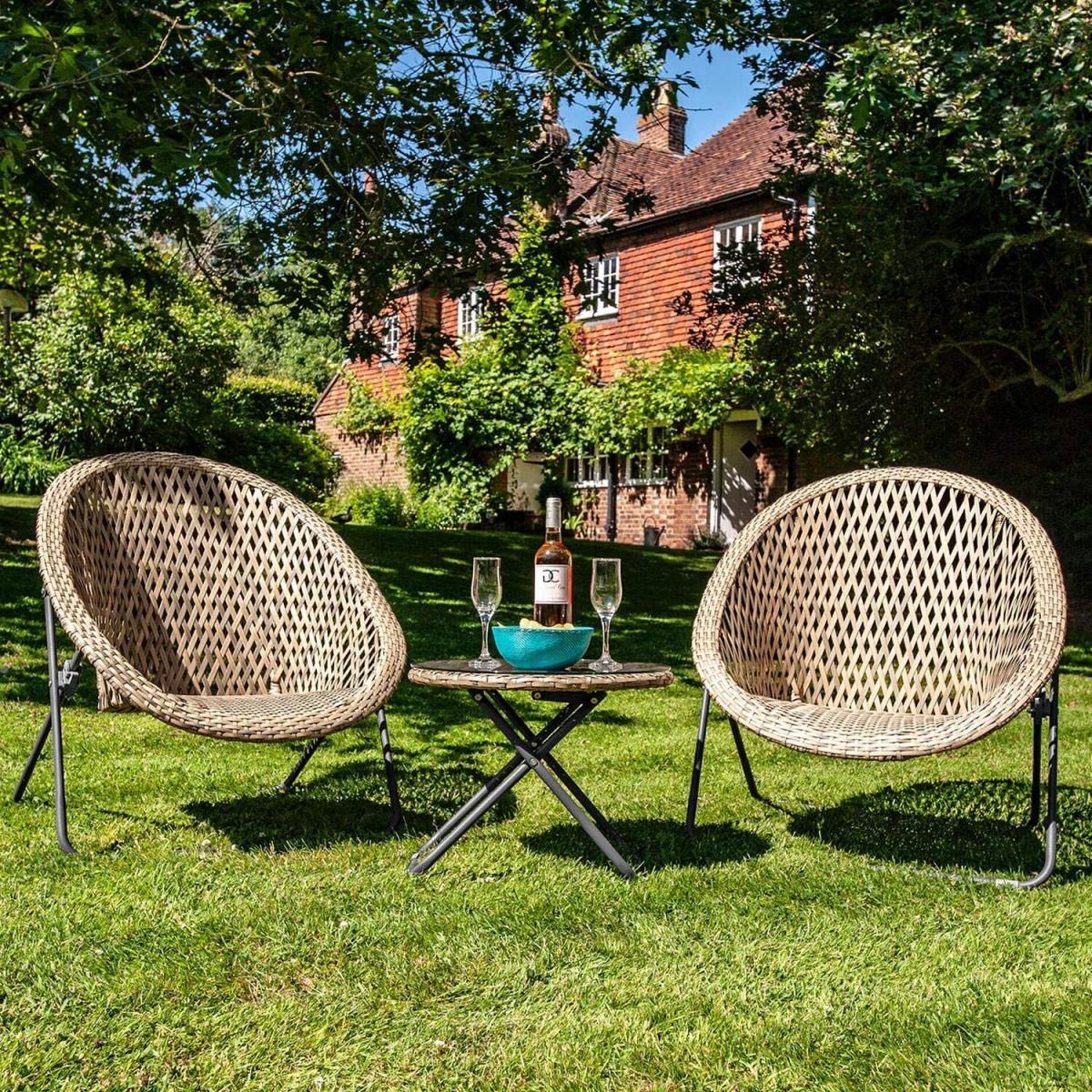Faux Rattan Bistro Set - Clay - Clay – image 2