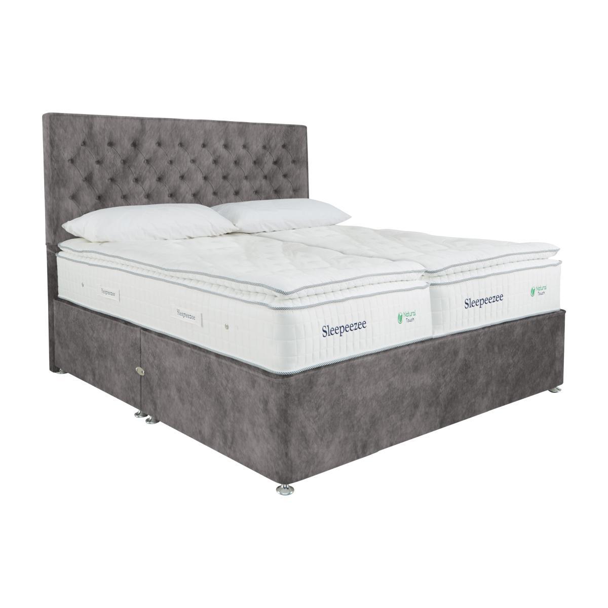 Sleepeezee - Natural Touch 3000 Pillowtop Zip and Link Divan Set - Grey