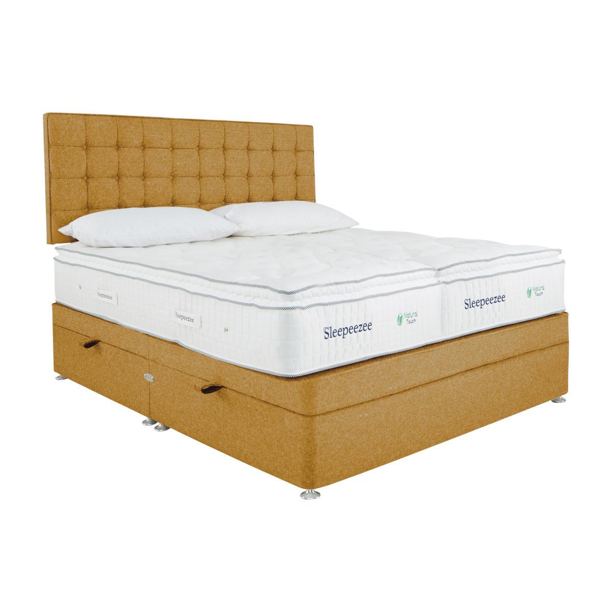Sleepeezee - Natural Touch 2000 Pillowtop Zip and Link Side Ottoman Divan Set - Yellow – image 1