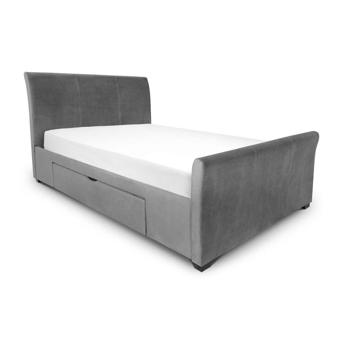 Julian Bowen Capri Bed With Drawers Dark Grey Velvet – image 2