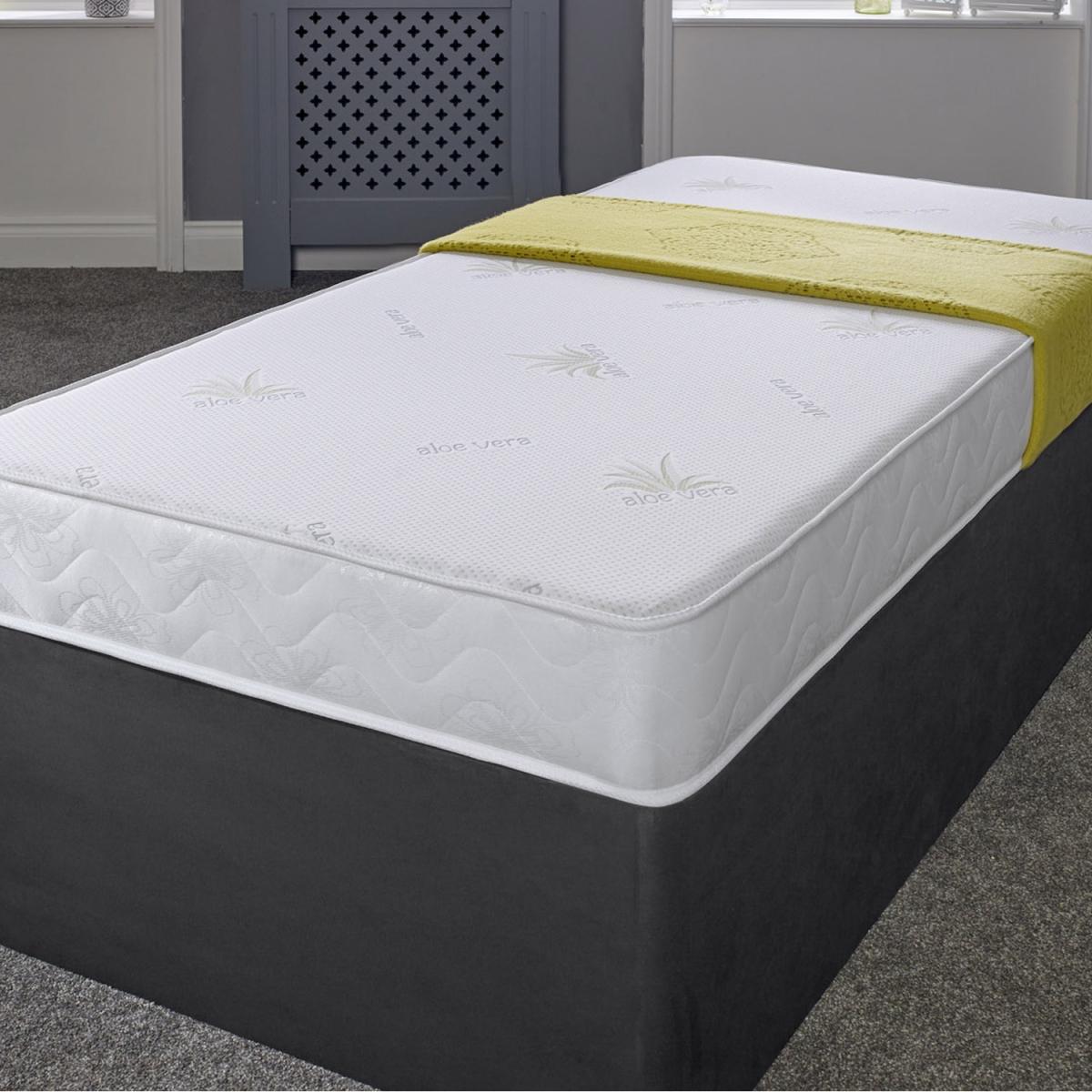 The Aloe Vera Essentials 17cm Deep White Border  Hybrid Spring Mattress - Aloe Vera Design Top, White Border / White / Small Double – image 5