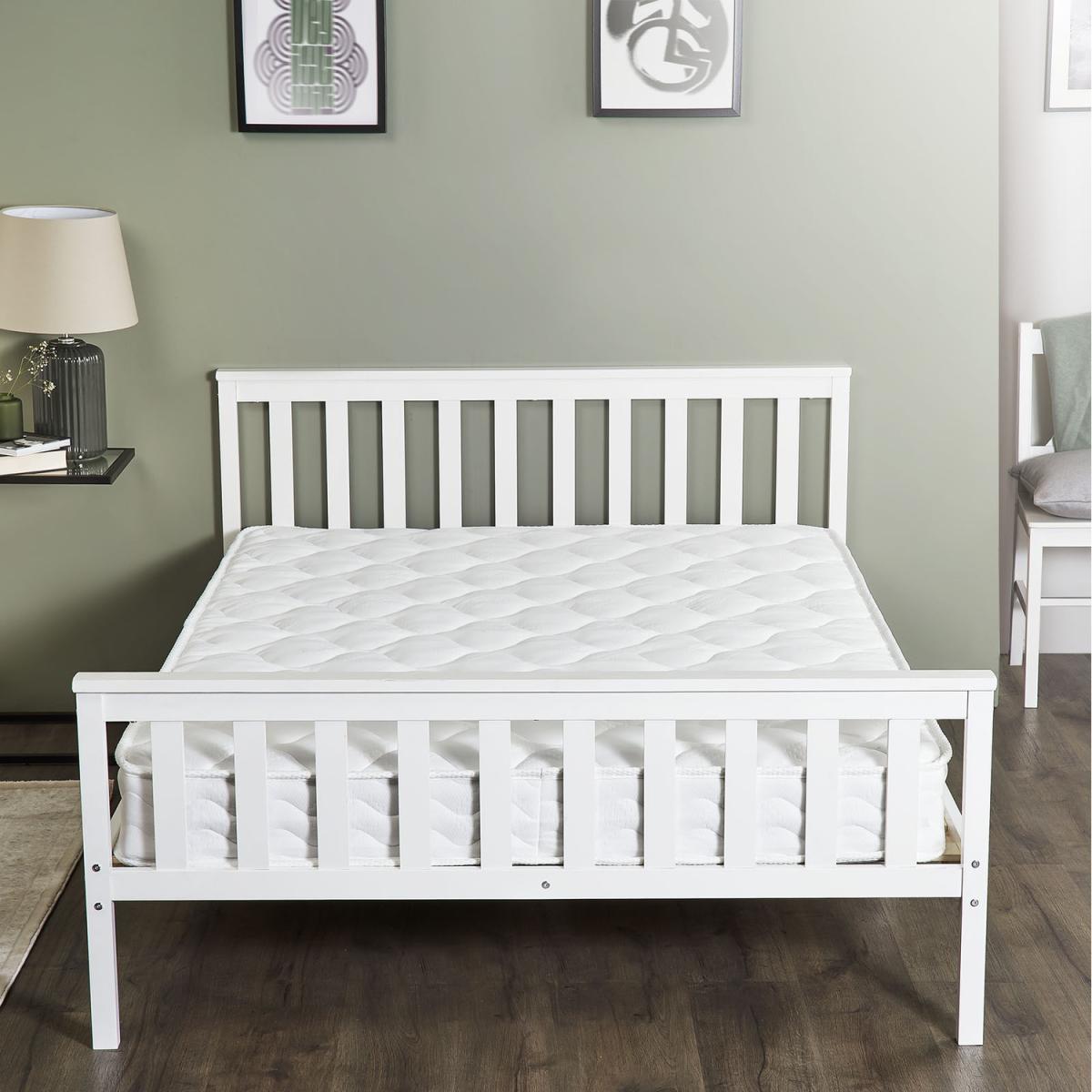 Small Double Bonnell Sprung Mattress - White – image 7