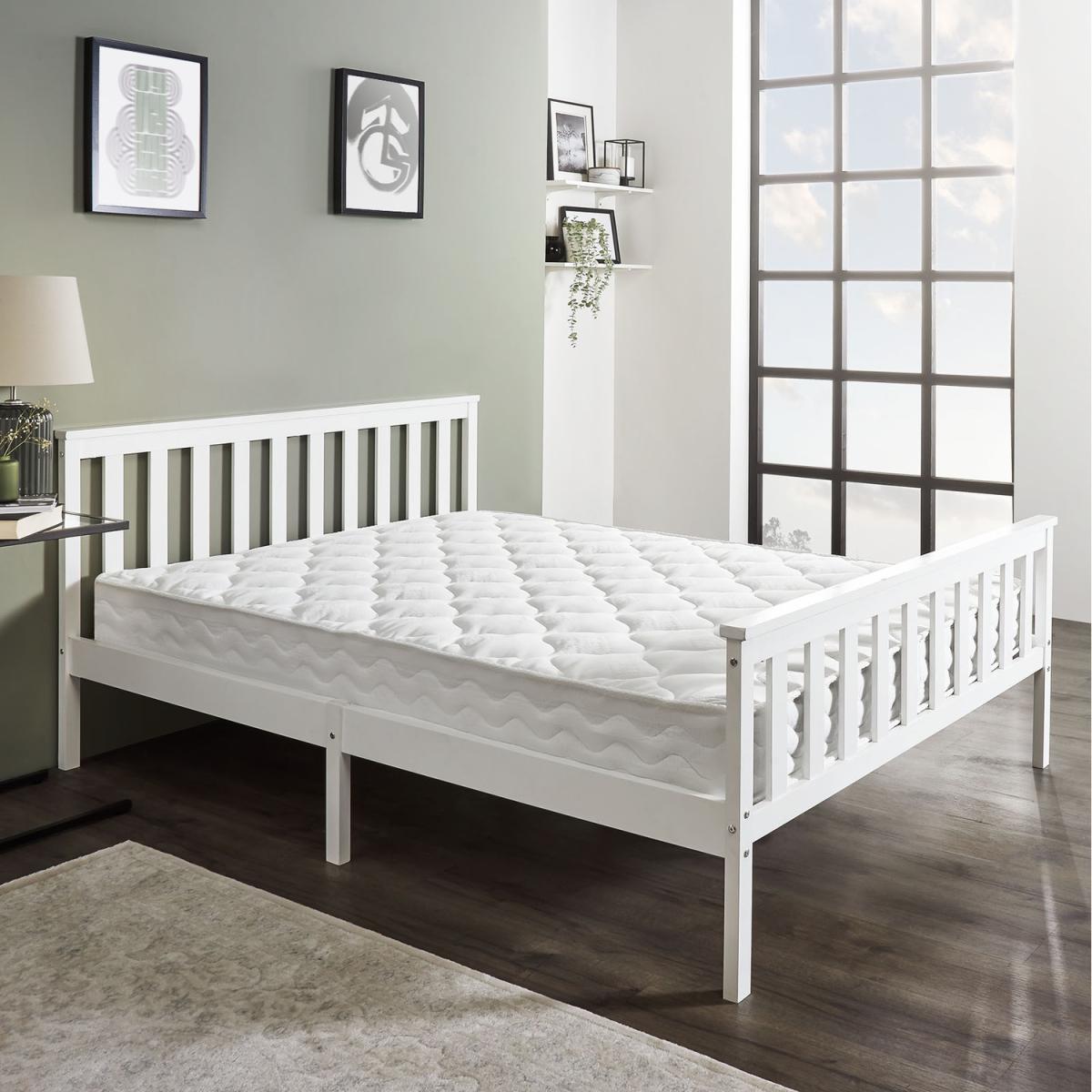 Small Double Bonnell Sprung Mattress - White – image 8