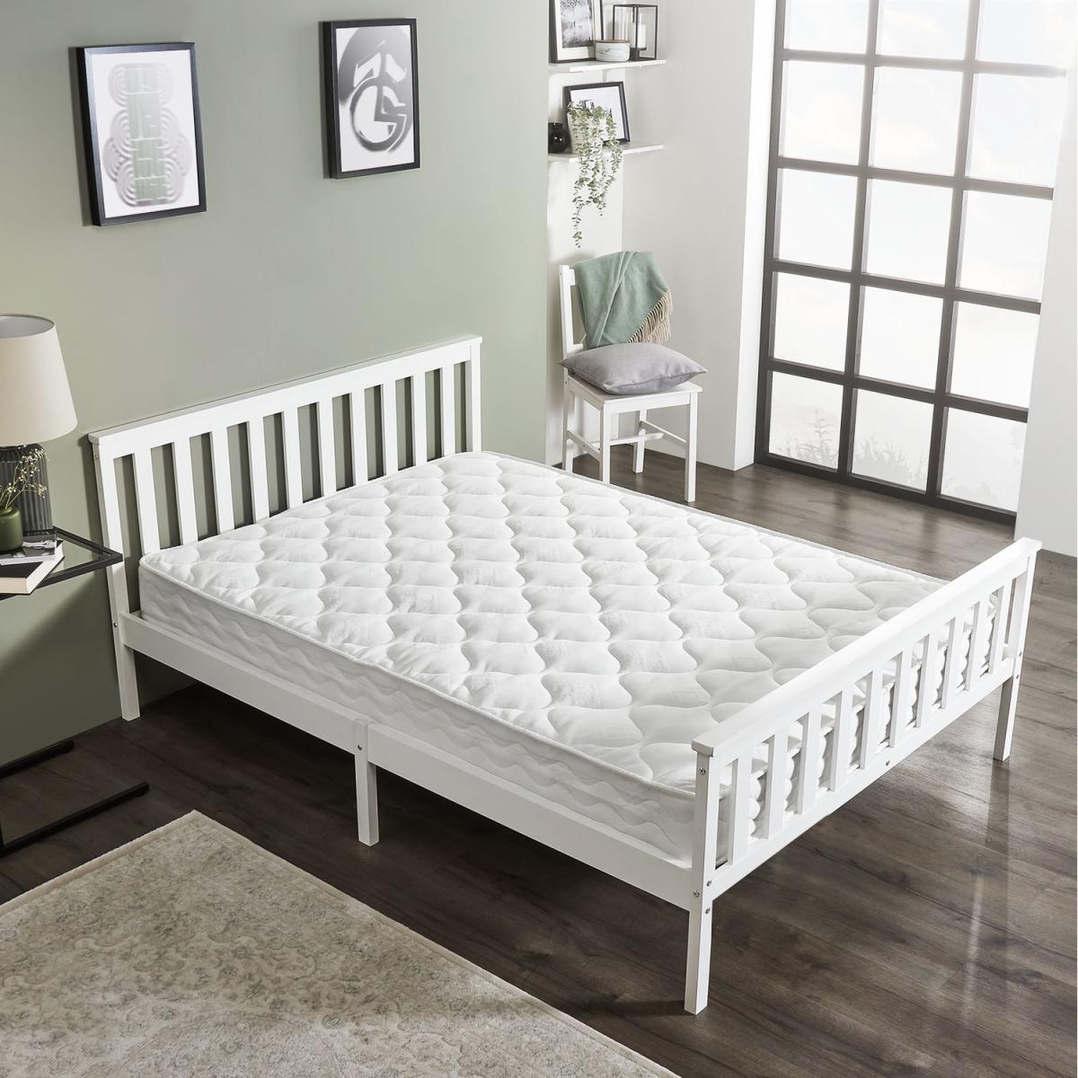 Small Double Bonnell Sprung Mattress - White – image 9
