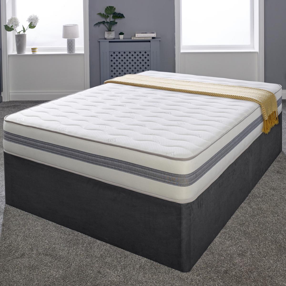 The Cooltouch Core G3D 22cm Deep GreyWhite Border Foam Free Spring Mattress - White / Small Double – image 2