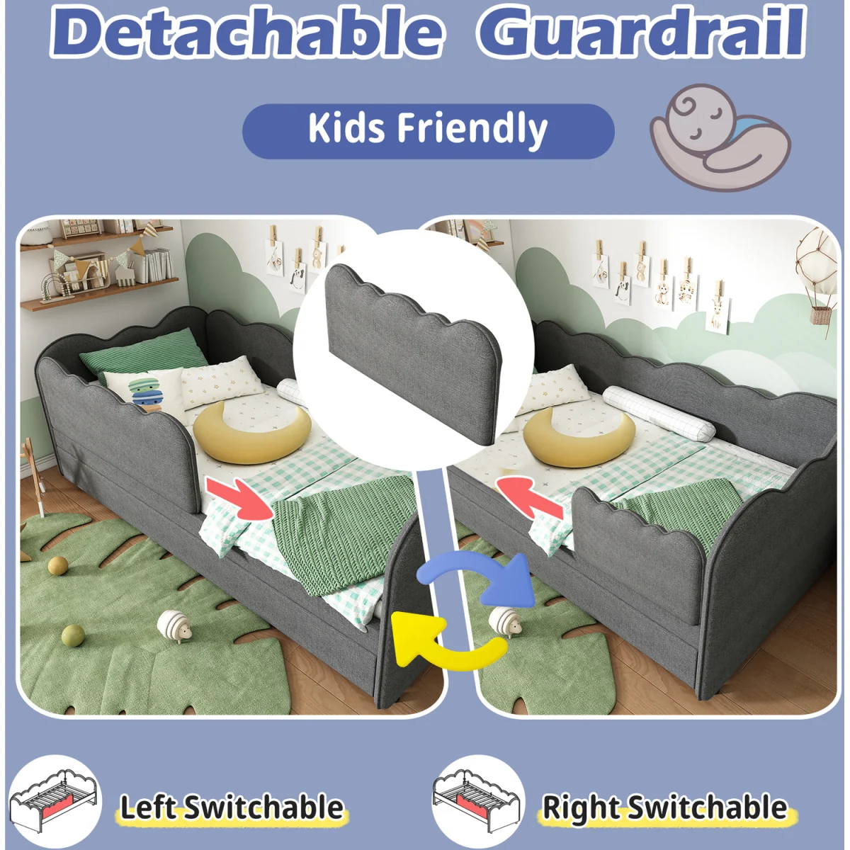 Cloud-Shaped Daybed - Dark Grey – image 3