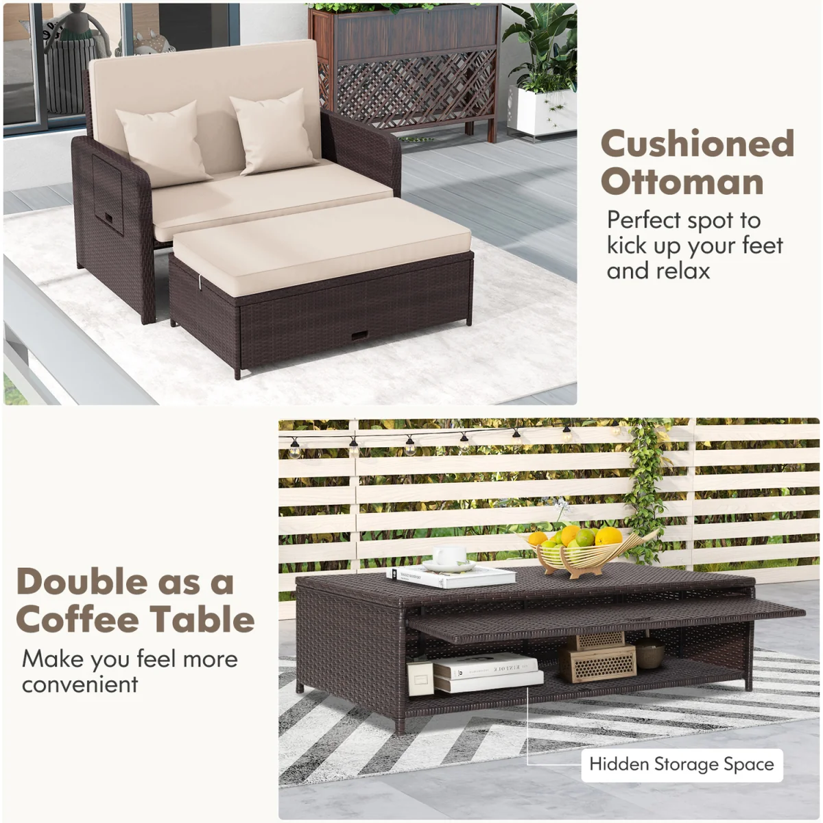 Patio Rattan Daybed Set – image 2