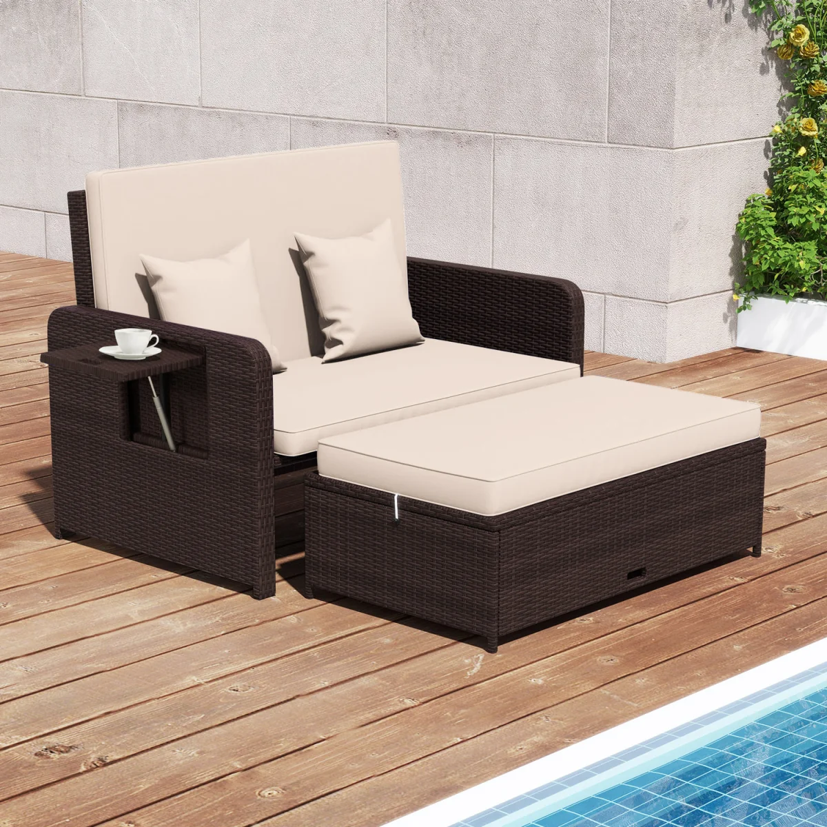 Patio Rattan Daybed Set – image 5