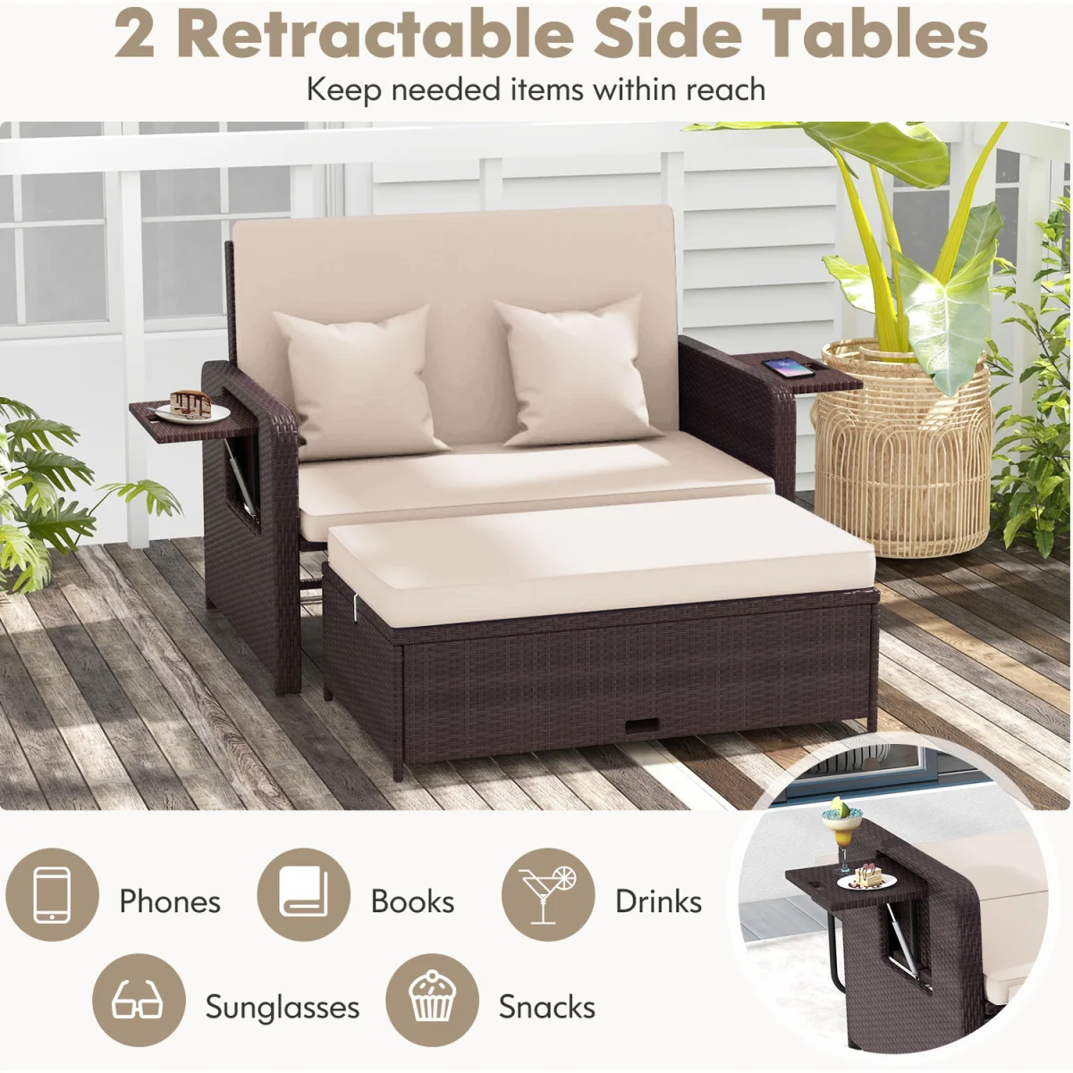Patio Rattan Daybed Set – image 6